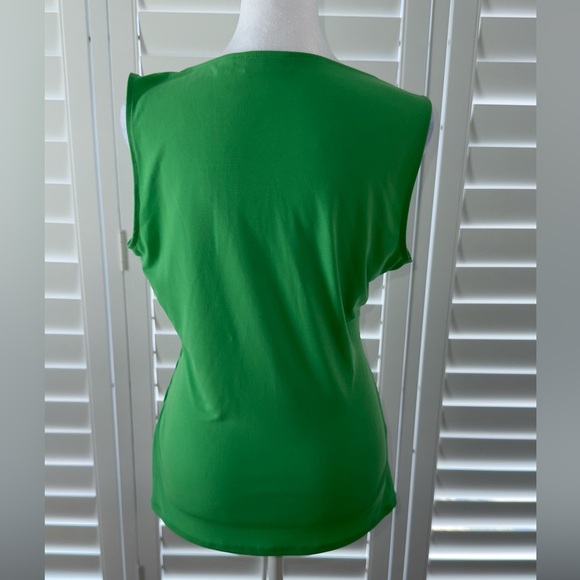 New York & Company Emerald Green Sleeveless Ruched Top Size Small - Picture 5 of 9